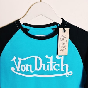Vintage Deadstock New With Tags Adults Mens Blue Raglan Von Dutch T Shirt / Von Dutch Tee / Von Dutch Shirt / SIZES AVAILABLE