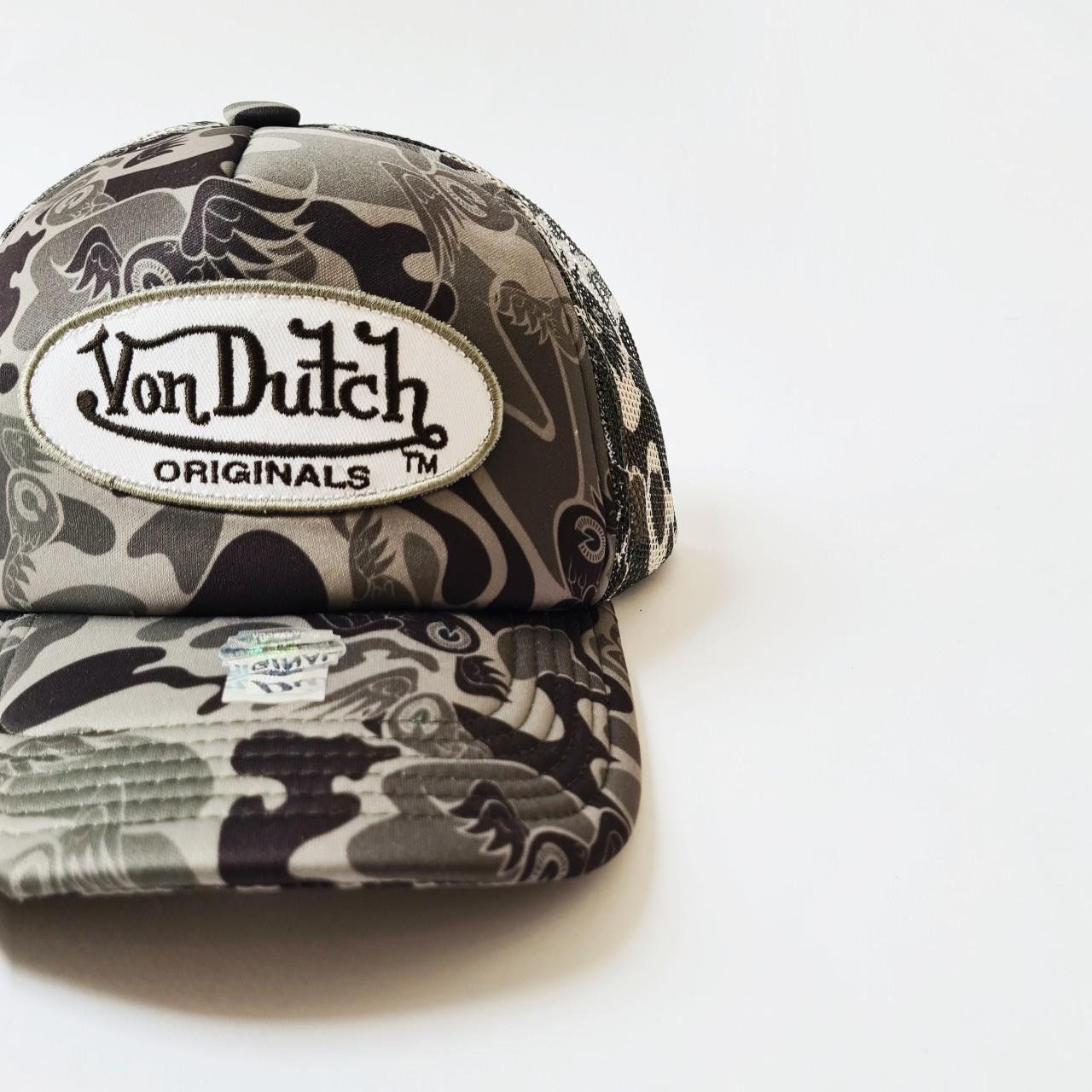Vintage Brand New Green / White Camo Von Dutch Cap / Von