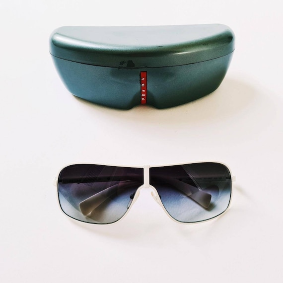 Vintage 2000s Y2K Genuine Unisex White Prada Sunglasses / Retro 