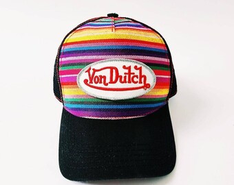 Vintage Black and Rainbow Von Dutch Cap 