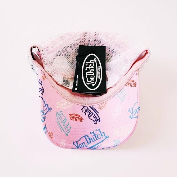 Vintage Baby Pink Logo Print Von Dutch Cap / Von Dutch Cap