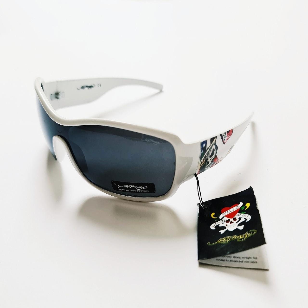 Ed Hardy White Dragon Sunglasses Y2K Chunky Retro Frames Vintage Y2K UNISEX Oversized Ed Hardy Sunglasses / Ed Hardy  main image 2