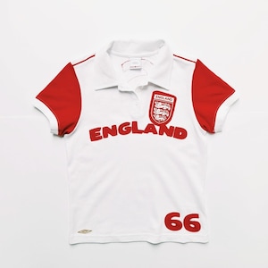 一点物　Y2K 00s vintage England uniform Vintage Y2K 2000s White and Red Umbro Polo Shirt / England Polo