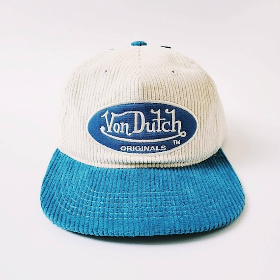 Vintage White and Blue Von Dutch Cap / Von Dutch Cap / Von Dutch Trucker  Cap. Deadstock New With Tags 