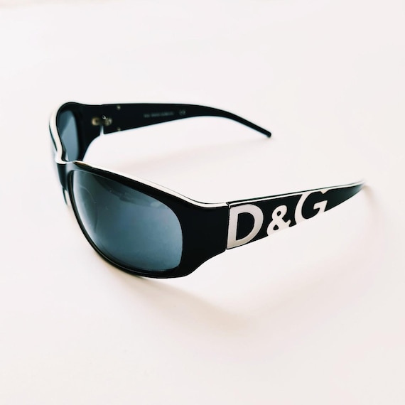 Vintage 2000s Y2K Genuine Unisex Black Tinted D G Sunglasses Dolce Gabbana Sunglasses