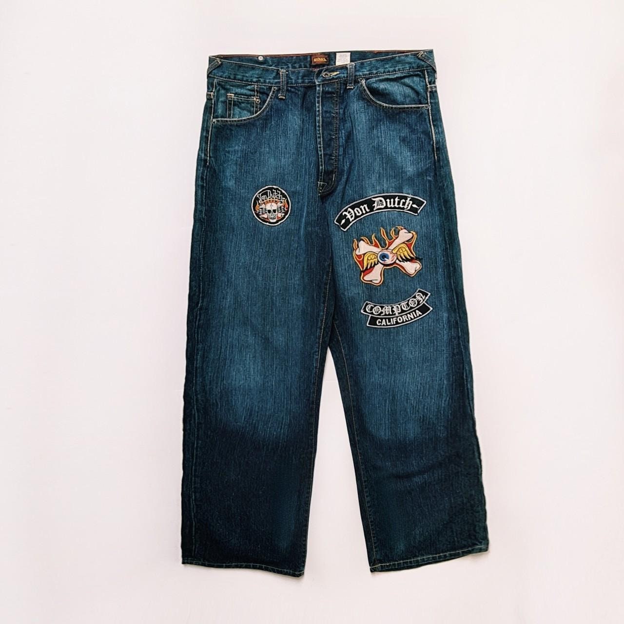 Vintage Y2K Navy Denim Von Dutch Jeans Deadstock Von Dutch