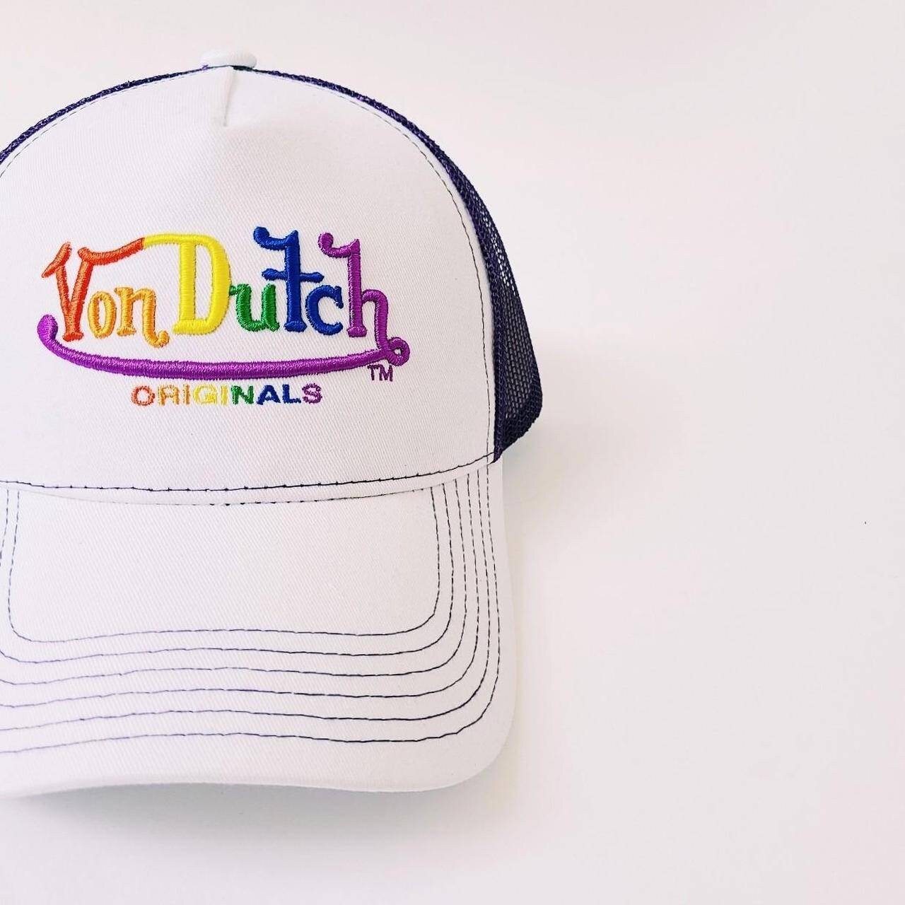Vintage White and Rainbow Print Von Dutch Cap / Von Dutch  display picture 3