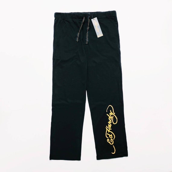 Vintage Deadstock Early 2000s Black Ed Hardy Bottoms / Ed Hardy Lounge  Pants / Ed Hardy Joggers Sizes Available 