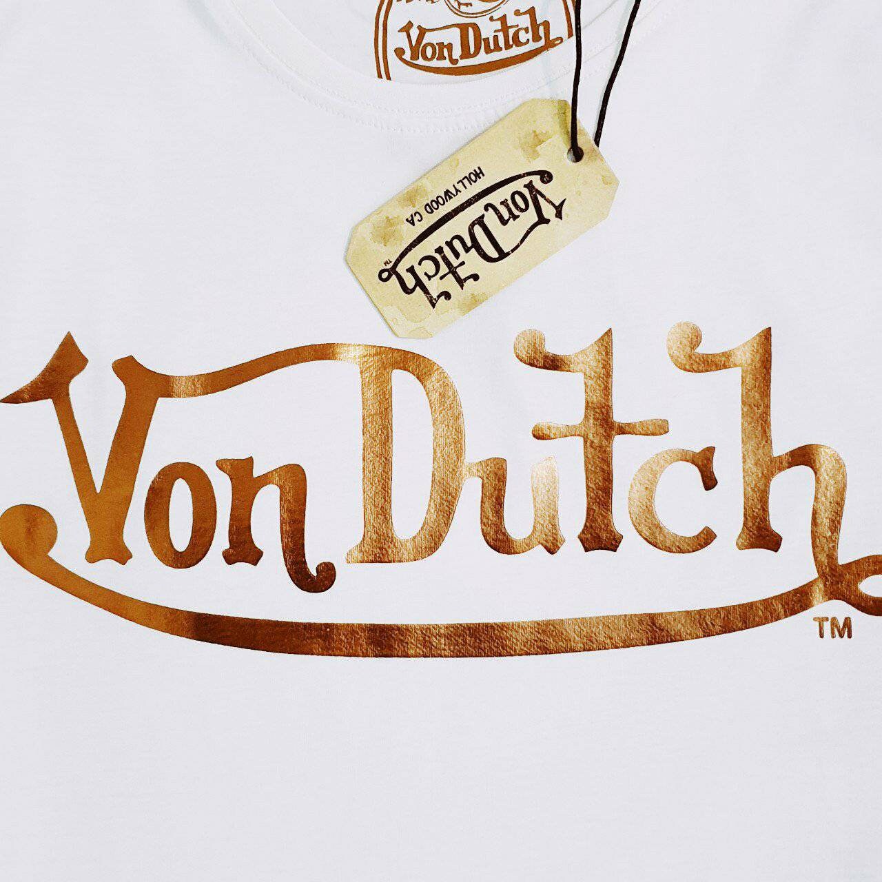 Vintage white and gold Von Dutch t shirt / Von Dutch top / Von | Etsy