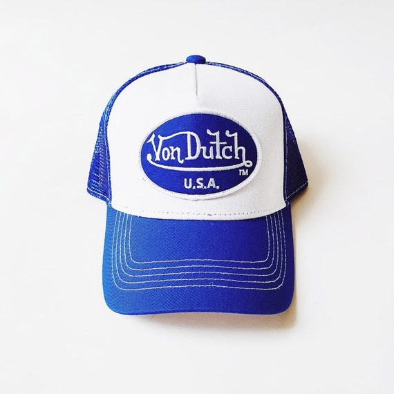 Vintage White and Blue Von Dutch Cap 
