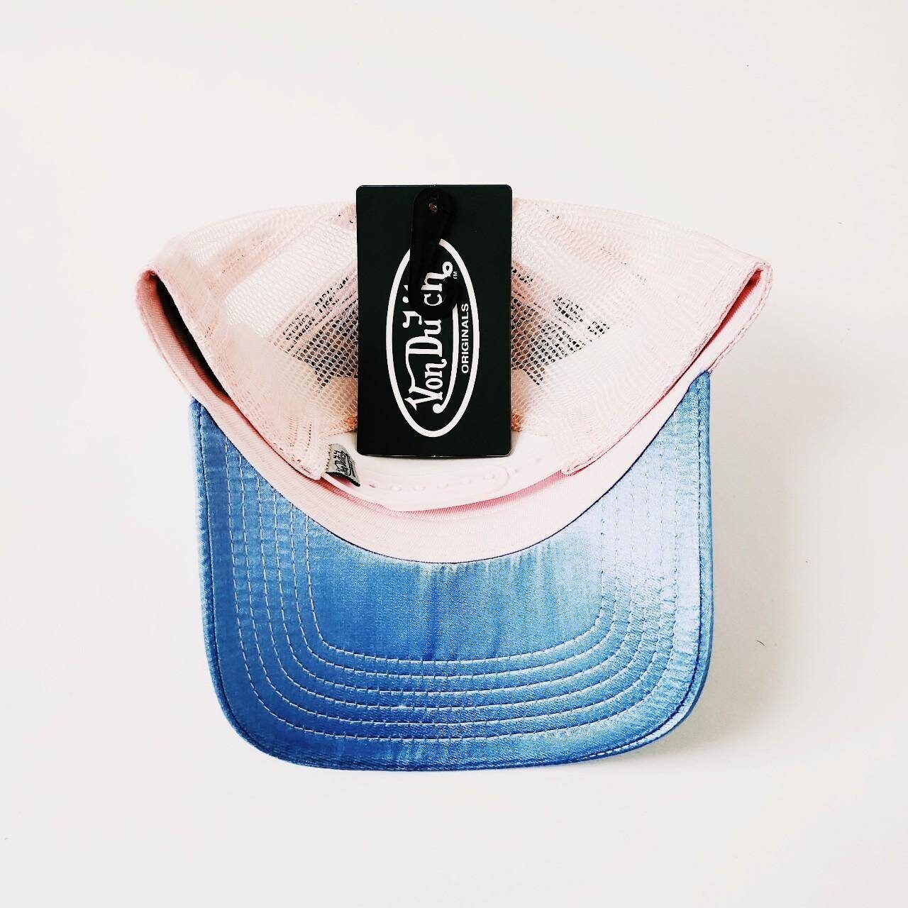 帽子 Von Dutch vintage y2k baby blue Vintage Blue and Baby Pink Silk Satin Von Dutch Cap / Von