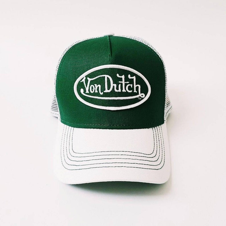 Von dutch hat green and white Clearance