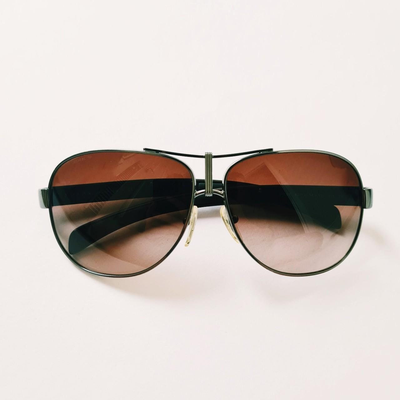 Vintage 2000s Y2K Genuine Unisex Brown Tinted Prada Sunglasses