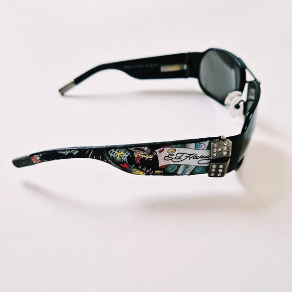 Ed Hardy Black Sunglasses with Classic Design Ed Hardy Hokusai Black Rectangle Sunglasses | Zumiez main image 3
