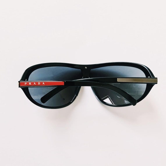 Vintage 2000s Y2K Genuine Unisex Black Tinted Prada Sunglasses Retro Sunglasses Prada Wrap Sunglases Wrap Around Oversized Etsy UK