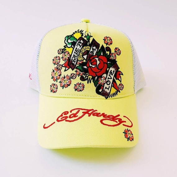 Vintage Yellow Ed Hardy Cap / Ed Hardy Cap / Ed Hardy  display picture 1