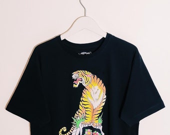Vintage Deadstock Brand New Adults Mens Black Ed Hardy Tiger