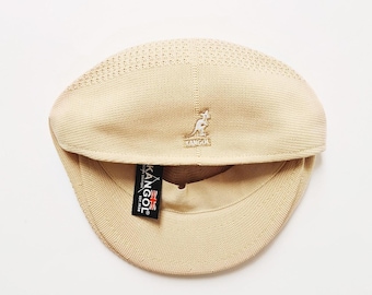 Boina Kangol color crema, gorra plana Kangol y sombrero Kangol, completamente nueva. Boina Y2K de los años 2000.
