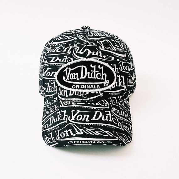 Vintage Black and White Von Dutch Cap / Von Dutch Cap / Von Dutch Trucker  Cap. Von Dutch Flying Eyeball Hat Deadstock New With Tags 