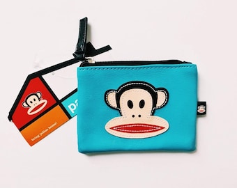 Brand New Vintage Y2K Blue Paul Frank Purse / Paul Frank Coin Purse. Paul Frank Monkey