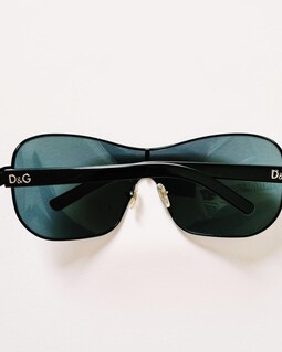 Vintage 2000s Y2K Genuine Black Oversized D&G Sunglasses / Dolce