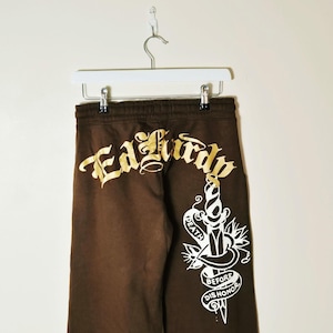 Pantalones deportivos Ed Hardy marrones vintage de principios de la década de 2000 a estrenar / Pantalones deportivos Ed Hardy / Pantalones Ed Hardy