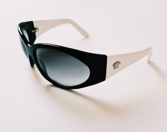 Vintage 2000s Y2K Genuine Black Tinted Oversized Versace