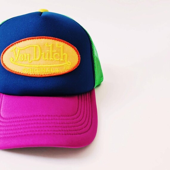 Vintage Multicolour Geen, Blue, Pink Von Dutch Ca… - image 3