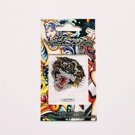 Deadstock Brand New Y2K Ed Hardy Tiger Diamanté Sticker / Ed Hardy