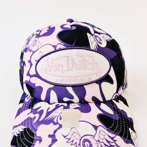 von dutch purple camo design cap 帽子 Vintage Brand New Purple / White Camo Von Dutch Cap / Von