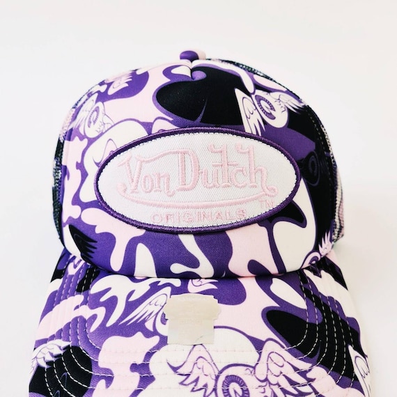 Vintage Brand New Purple / White Camo Von Dutch C… - image 1