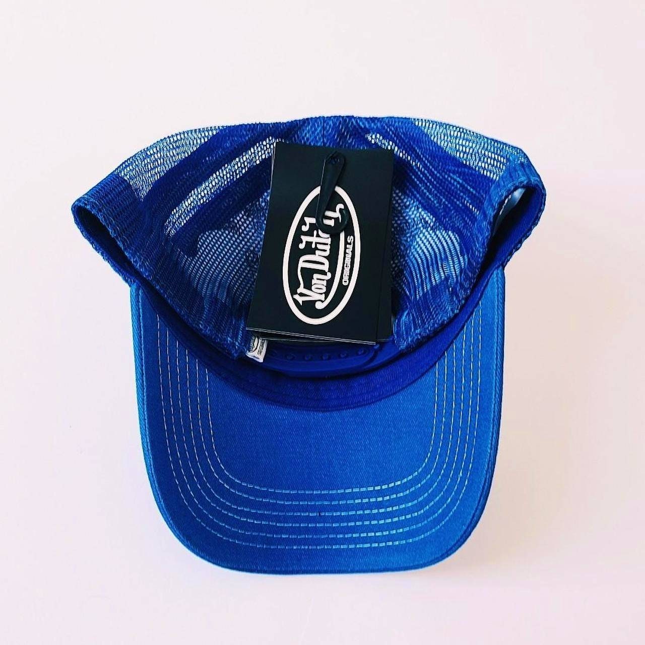 ヴィンテージのホワイトとブルーのフォンダッチキャップ