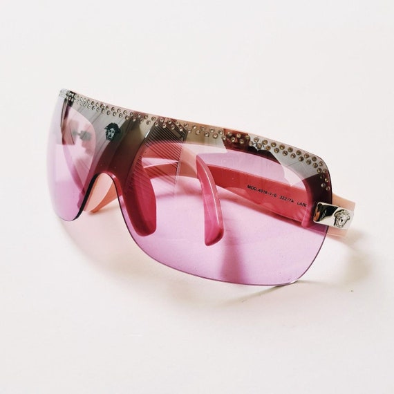 Vintage 2000s Y2K Genuine Pink Tinted Oversized Versace  display picture 1