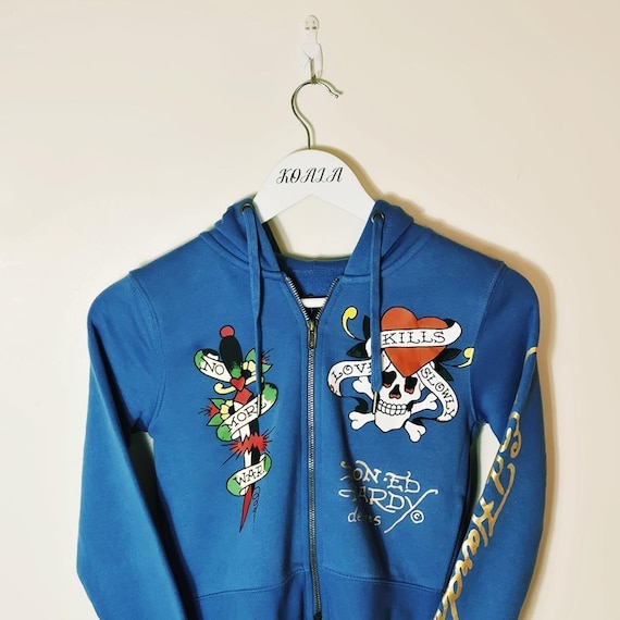 Vintage Brand New Womens Ladies Y2K Early 2000s Ed Hardy Hoodie