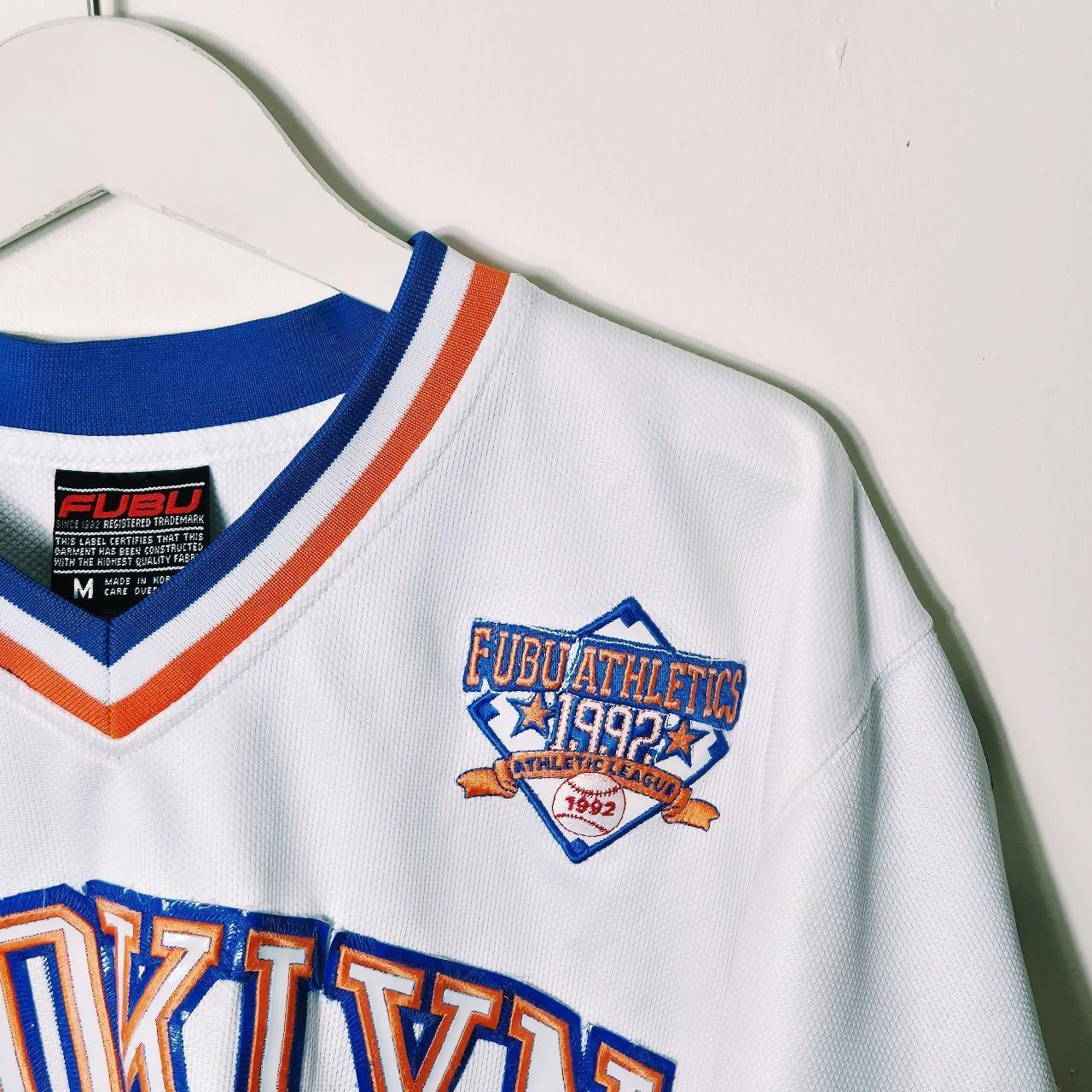 Vintage Y2K 90s 2000s Rare White Brooklyn Fubu Jersey. Fubu 05 