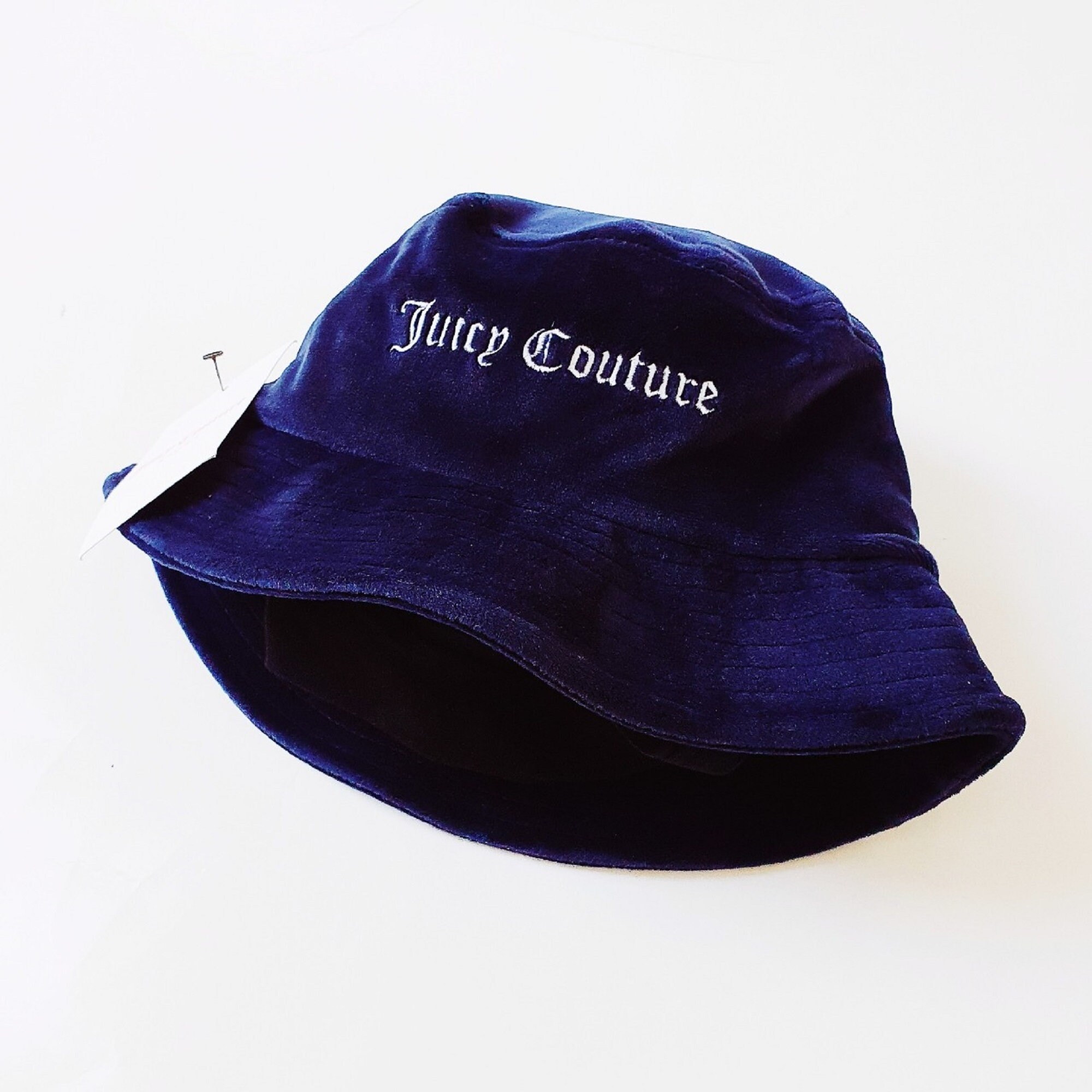 Vintage Dark Navy Incredible Velour Juicy Couture Bucket Hat / Juicy Couture Hat / Juicy Bucket Hat