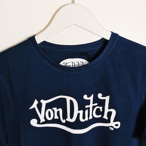 Vintage Deadstock New With Tags Adults Mens Navy And White Von Dutch T Shirt / Von Dutch Tee / Von Dutch Shirt / SIZE SMALL