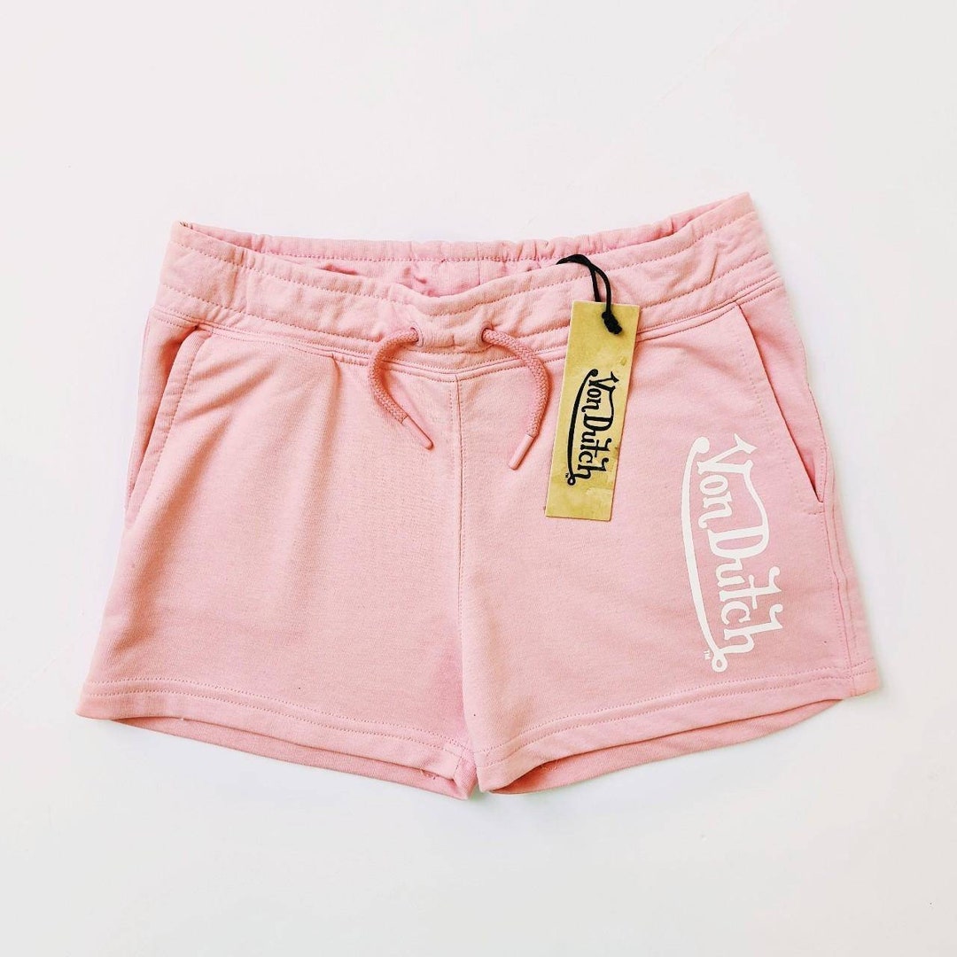 Vintage Y2K 2000s Ladies Females Baby Pink Von Dutch Shorts