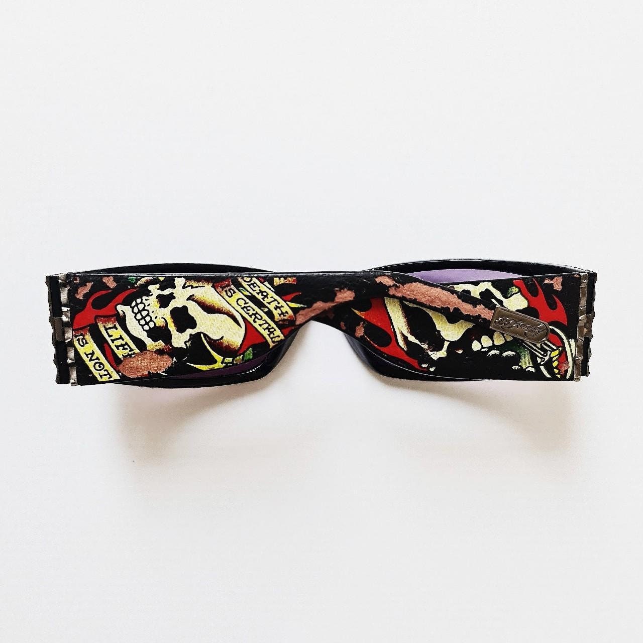 Vintage Y2K UNISEX Purple Tinted Ed Hardy Sunglasses / Ed Hardy