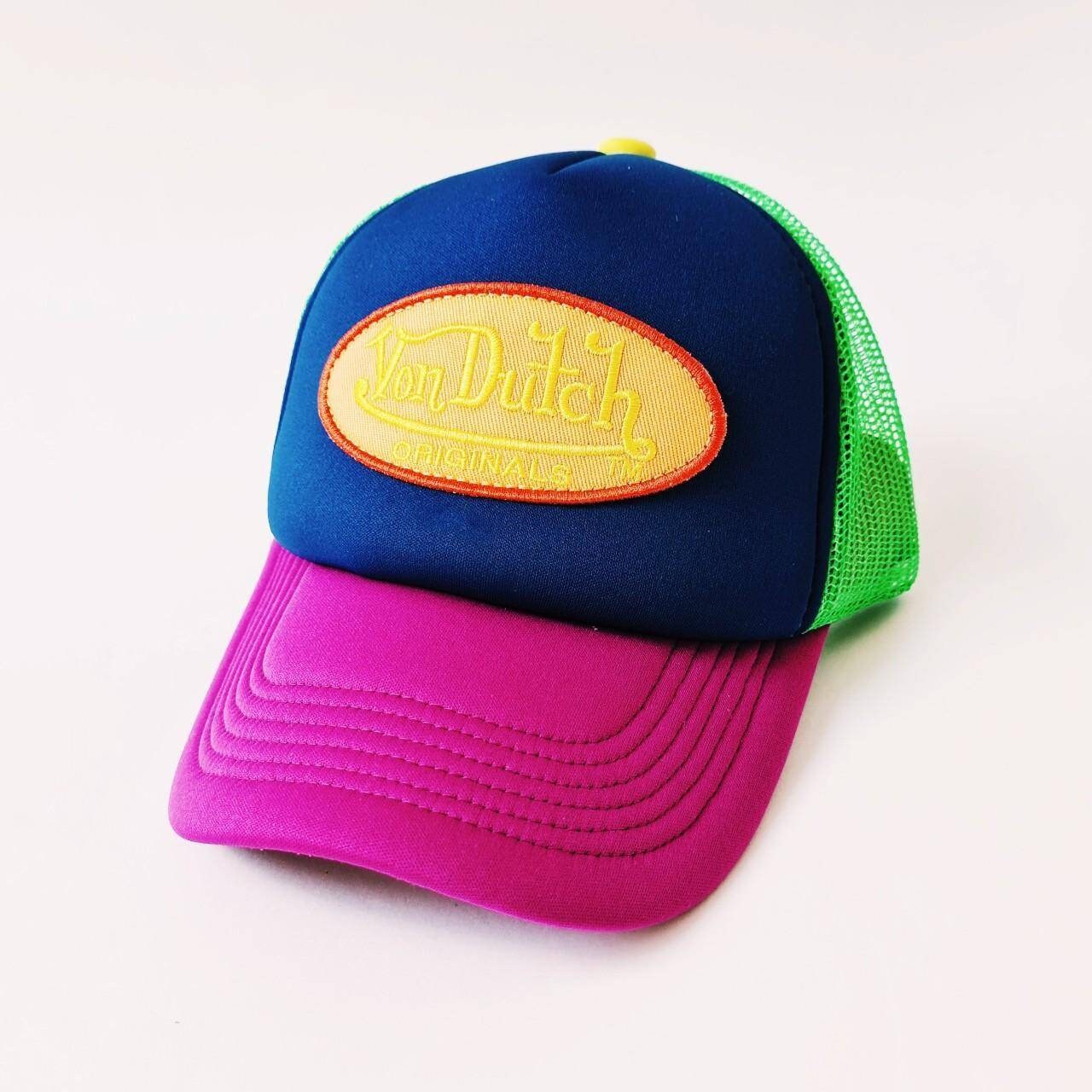 ? NWT Von Dutch Pink Bucket Hat | Multicolor Stamped Logos | AOP Americana Trucker Hat - Pink | Von Dutch main image 2