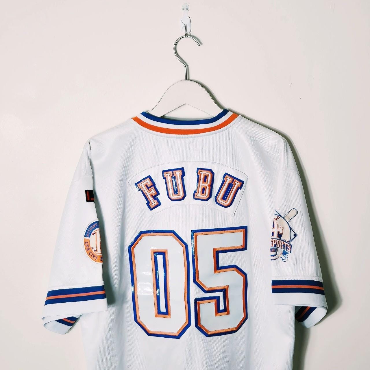 Vintage Y2K 90s 2000s Rare White Brooklyn Fubu Jersey. Fubu 05 