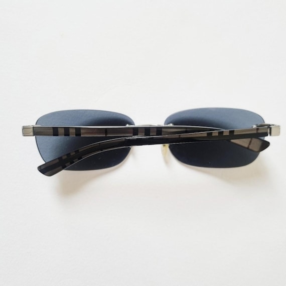 Vintage Y2K 2000s Round Small Frame Rimless Dark Tinted