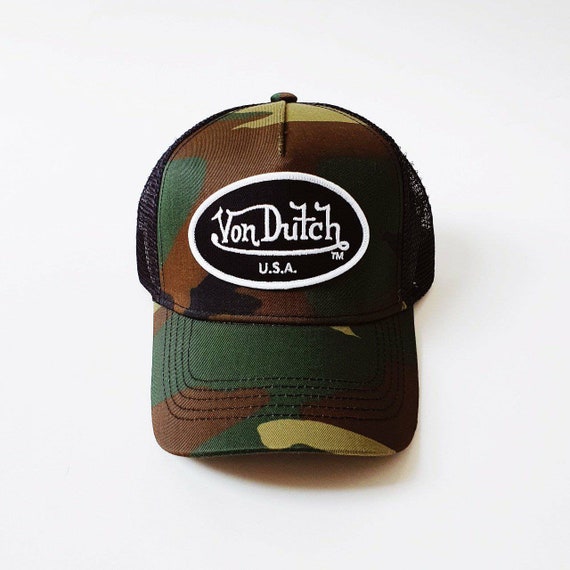 Vintage Camo And Black Von Dutch Cap / Von Dutch Cap / Von - Etsy 日本