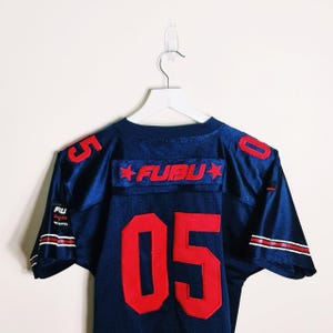 Vintage Y2K 90s 2000s Womens Ladies Rare Navy & Red Fubu Jersey. Fubu Athletics 05 Jersey