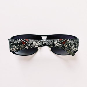 Ed Hardy Women\'s Oversized Black Sunglasses Cross My Mind Ed Hardy Shield Sunglasses - Black | Fashion Nova main image 4