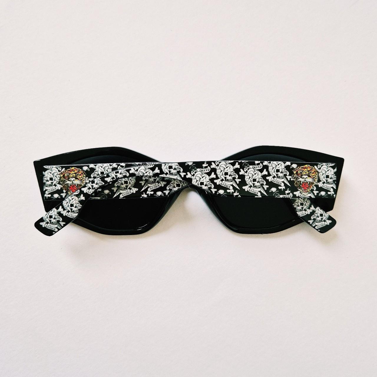 Vintage Y2K UNISEX Over Tinted Ed Hardy Sunglasses. Black Ed Hardt