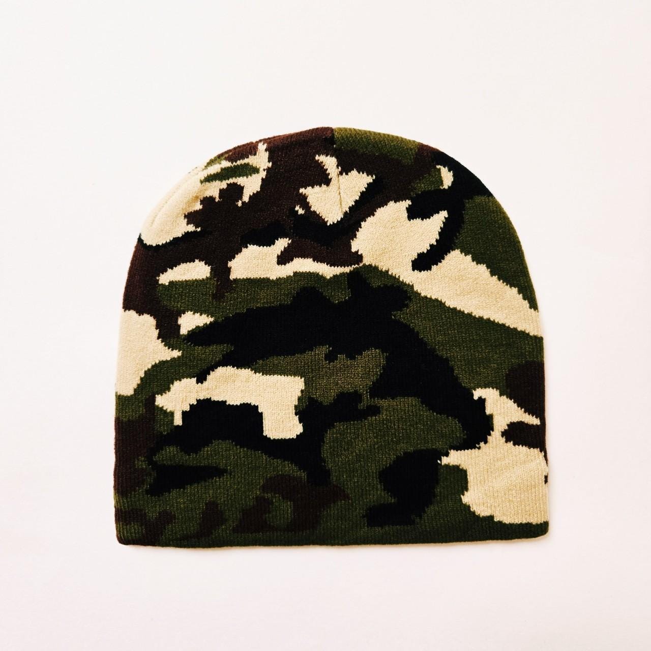 Vintage Brand New Y2K Camouflage Camo Print Beanie Hat / Hat