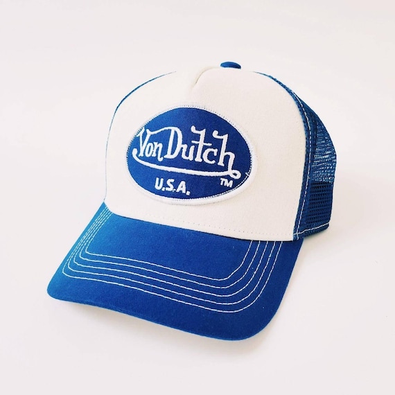 【激安通販 オンラインショップ】日用品 Vintage White and Blue Von Dutch Cap / Von Dutch Cap / Von 帽子