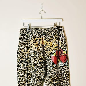 Pantalones deportivos Ed Hardy con estampado de leopardo, vintage, de principios de la década de 2000, a estrenar.