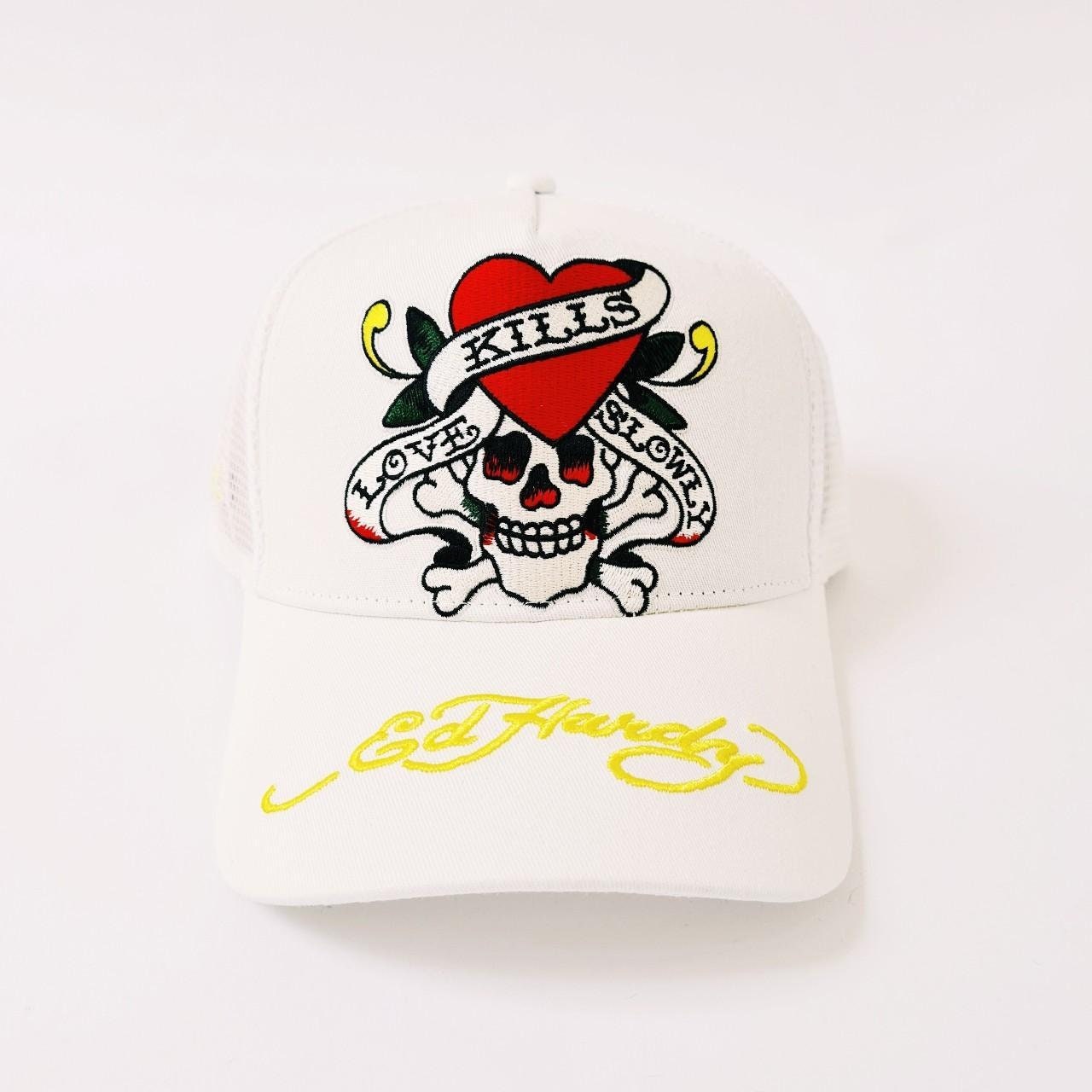 Vintage White Ed Hardy Cap / Ed Hardy Cap / Ed Hardy Trucker